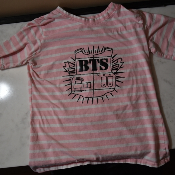 Tops - Pink and White Bts shirt Tops - Pink and White Bts shirt